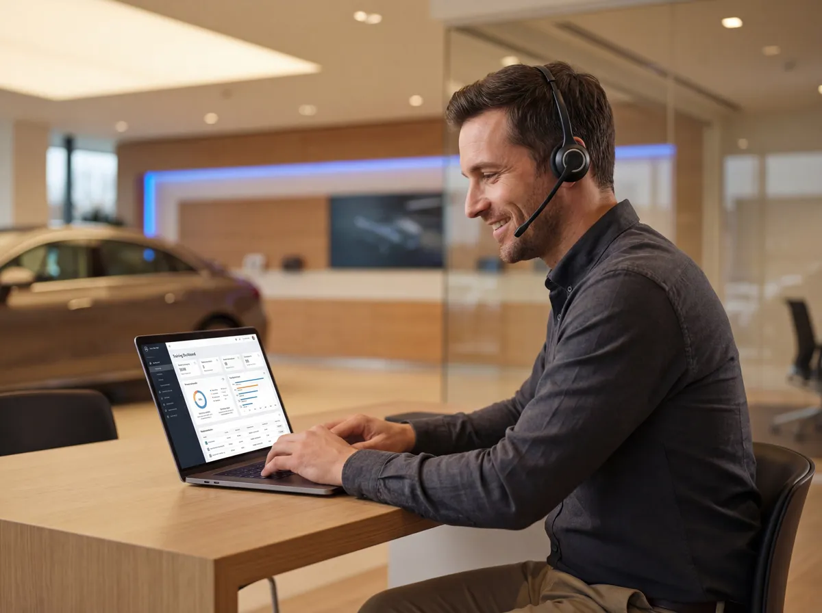 Dealership professional using FinalGear platform