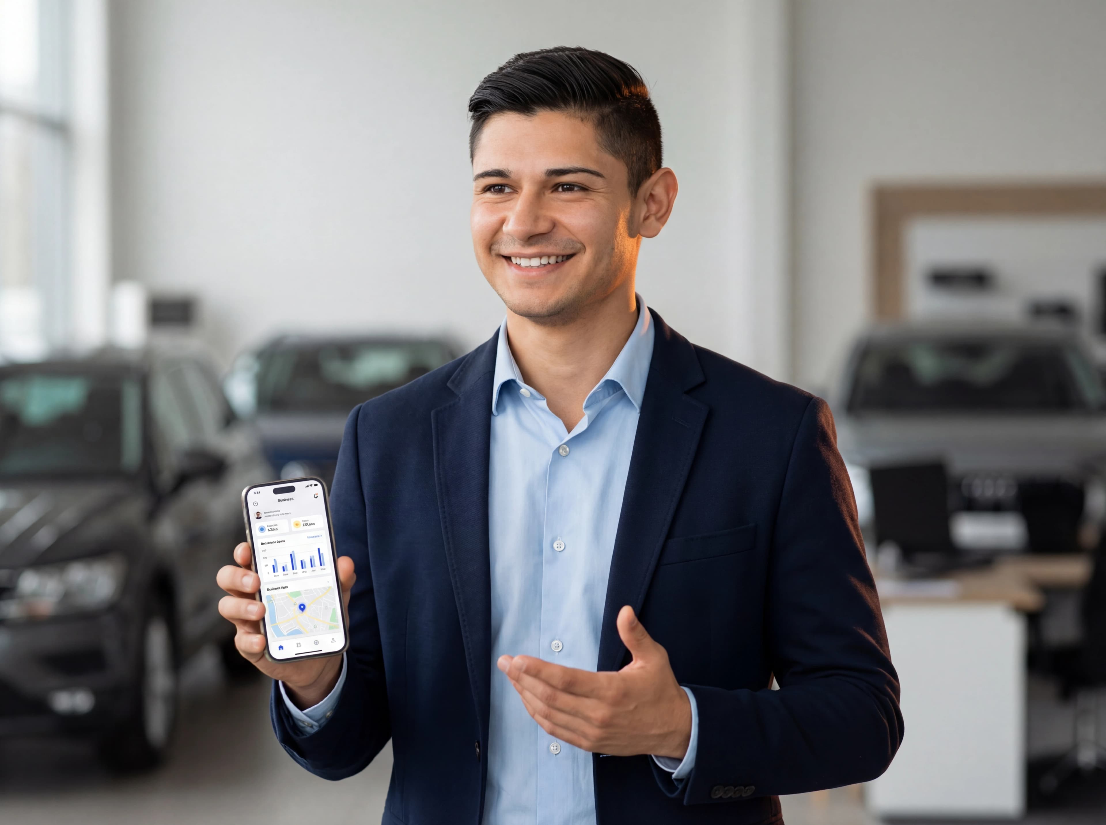 Sales rep using FinalGear.ai lead scoring